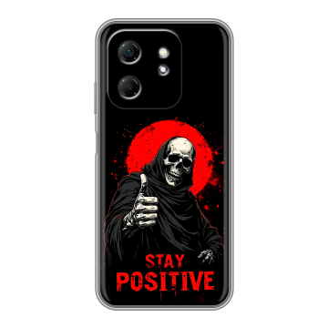 Силиконовый чехол на Infinix Hot 50i с принтом смешной скелет
