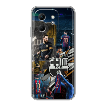 Силиконовый чехол на Infinix Hot 50i с принтом Messi Barcelona