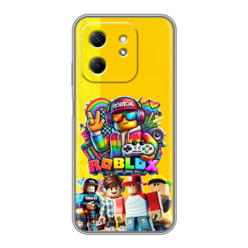 Силиконовый чехол на Infinix Hot 50i с принтом Roblox Роблокс