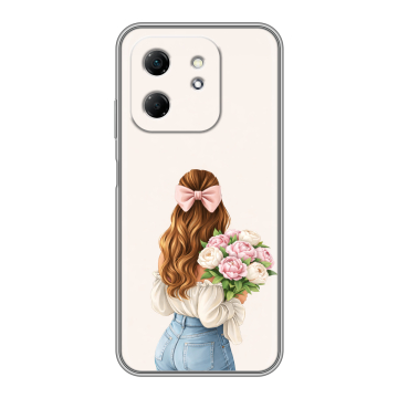 Силиконовый чехол на Infinix Hot 50i с принтом женский