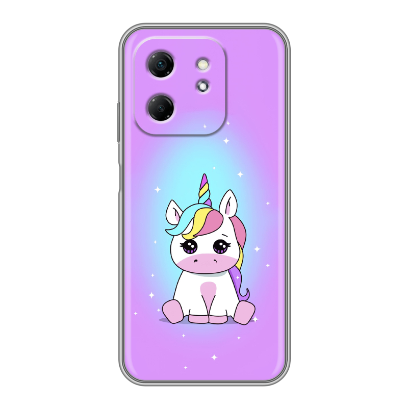 Силиконовый чехол на Infinix Hot 50i с принтом Единорог Силиконовый чехол на Infinix Hot 50i с принтом Единорог