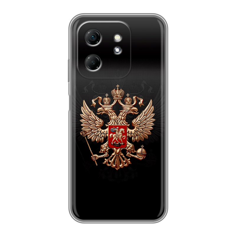 Силиконовый чехол на Infinix Hot 50i с принтом Герб России Силиконовый чехол на Infinix Hot 50i с принтом Герб России