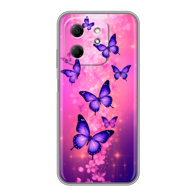 Силиконовый чехол на Infinix Hot 50i с принтом Бабочки Силиконовый чехол на Infinix Hot 50i с принтом Бабочки