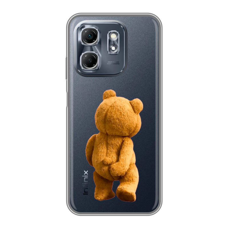 Силиконовый чехол на Infinix Hot 50i с принтом Медведь Силиконовый чехол на Infinix Hot 50i с принтом Медведь