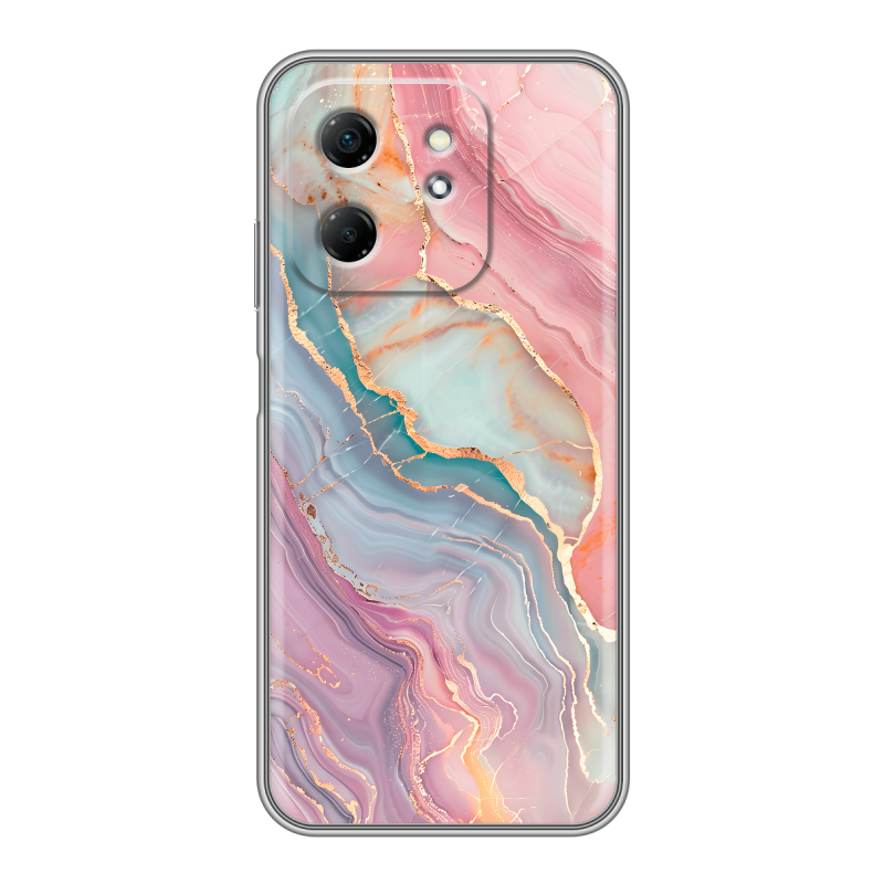 Силиконовый чехол на Infinix Hot 50i с принтом розовый мрамор Силиконовый чехол на Infinix Hot 50i с принтом розовый мрамор