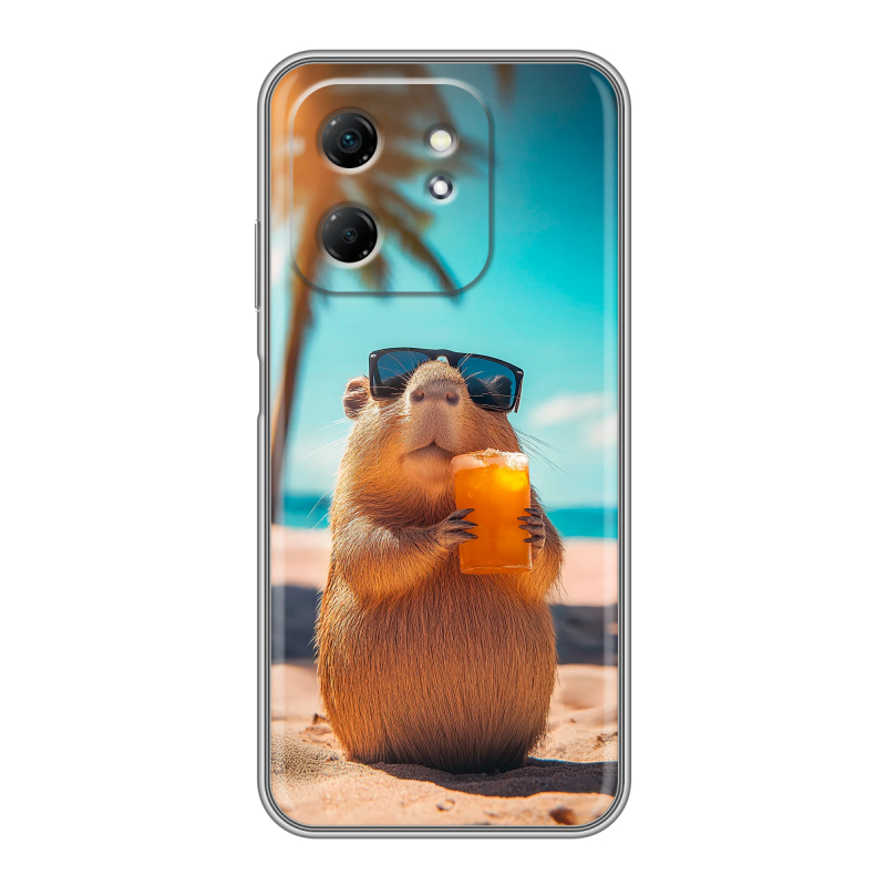 Силиконовый чехол на Infinix Hot 50i с принтом Капибара Силиконовый чехол на Infinix Hot 50i с принтом Капибара