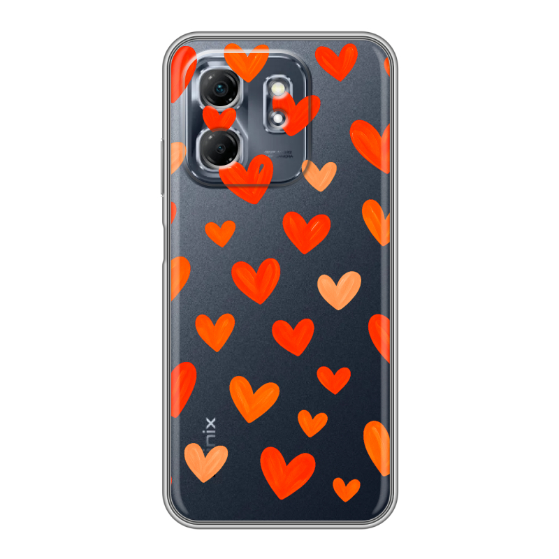 Силиконовый чехол на Infinix Hot 50i с принтом Сердечки Силиконовый чехол на Infinix Hot 50i с принтом Сердечки