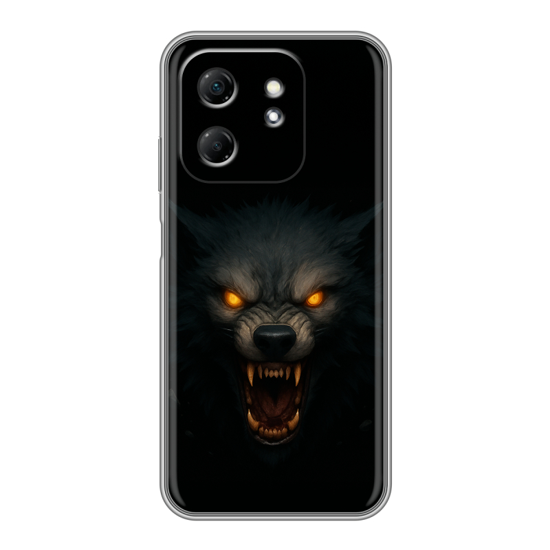 Силиконовый чехол на Infinix Hot 50i с принтом Волк Силиконовый чехол на Infinix Hot 50i с принтом Волк