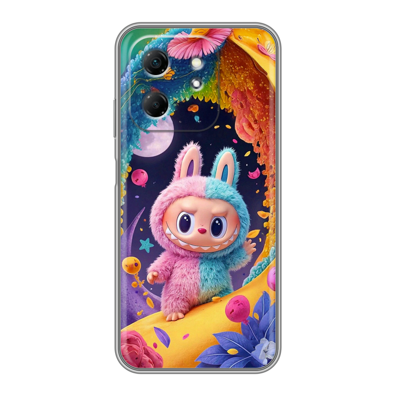 Силиконовый чехол на Infinix Hot 50i с принтом Labubu Лабубу Силиконовый чехол на Infinix Hot 50i с принтом Labubu Лабубу