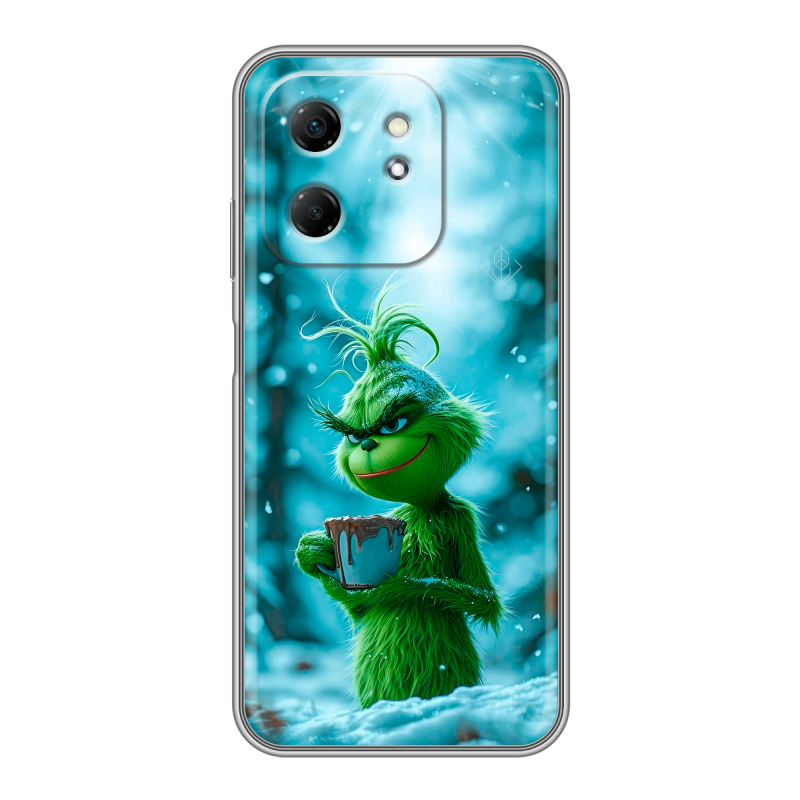 Силиконовый чехол на Infinix Hot 50i с принтом Новый год гринч Силиконовый чехол на Infinix Hot 50i с принтом Новый год гринч