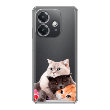 Силиконовый чехол на OPPO A3x с принтом Кошки Силиконовый чехол на OPPO A3x с принтом Кошки