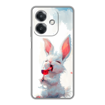 Силиконовый чехол на OPPO A3x с принтом кролик зайчик Силиконовый чехол на OPPO A3x с принтом кролик зайчик