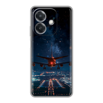 Силиконовый чехол на OPPO A3x с принтом самолет Силиконовый чехол на OPPO A3x с принтом самолет