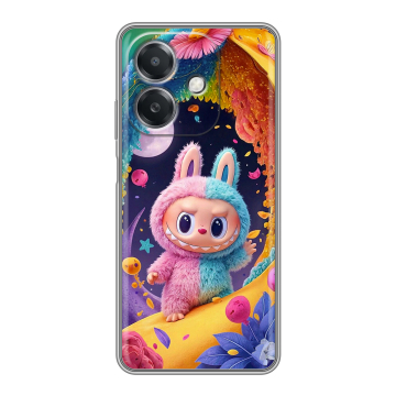 Силиконовый чехол на OPPO A3x с принтом Labubu Лабубу