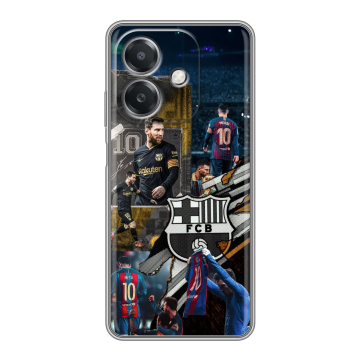 Силиконовый чехол на OPPO A3x с принтом Messi Barcelona Силиконовый чехол на OPPO A3x с принтом Messi Barcelona