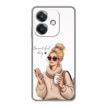 Силиконовый чехол на OPPO A3x с принтом женский Силиконовый чехол на OPPO A3x с принтом женский