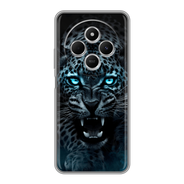 Силиконовый чехол на Redmi 14C с принтом Темный леопард Силиконовый чехол на Redmi 14C с принтом Темный леопард