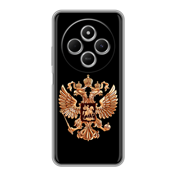 Силиконовый чехол на Redmi 14C с принтом Герб России золотой Силиконовый чехол на Redmi 14C с принтом Герб России золотой