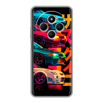Силиконовый чехол на Redmi 14C с принтом Гоночные машины Силиконовый чехол на Redmi 14C с принтом Гоночные машины