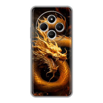 Силиконовый чехол на Redmi 14C с принтом Золотой дракон Силиконовый чехол на Redmi 14C с принтом Золотой дракон