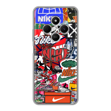 Силиконовый чехол на Redmi 14C с принтом Найк Nike яркий Силиконовый чехол на Redmi 14C с принтом Найк Nike яркий