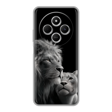Силиконовый чехол на Redmi 14C с принтом Лев кошки