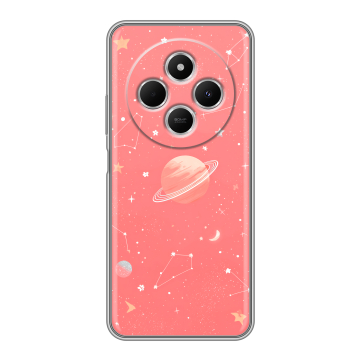 Силиконовый чехол на Redmi 14C с принтом Розовый космос