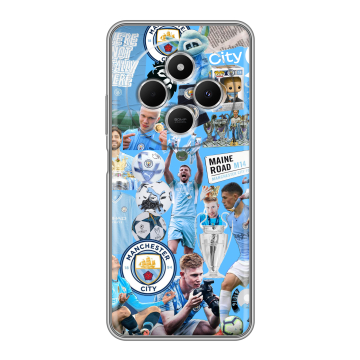Силиконовый чехол на Redmi 14C с принтом Man City Манчестер Сити