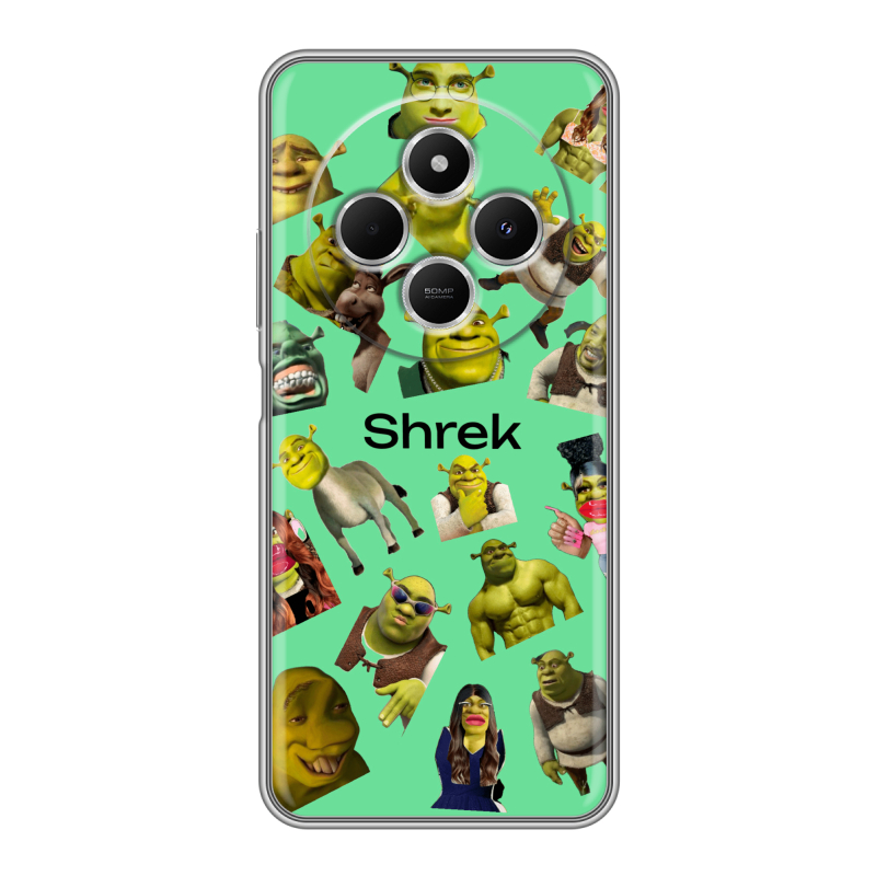 Силиконовый чехол на Redmi 14C с принтом Шрек Shrek Силиконовый чехол на Redmi 14C с принтом Шрек Shrek