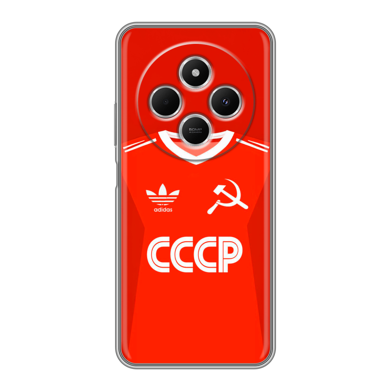 Силиконовый чехол на Redmi 14C с принтом Флаг Герб СССР Силиконовый чехол на Redmi 14C с принтом Флаг Герб СССР
