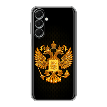 Силиконовый чехол на Samsung Galaxy A16 с принтом Герб России желтый