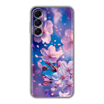 Силиконовый чехол на Samsung Galaxy A16 с принтом цветы бабочки
