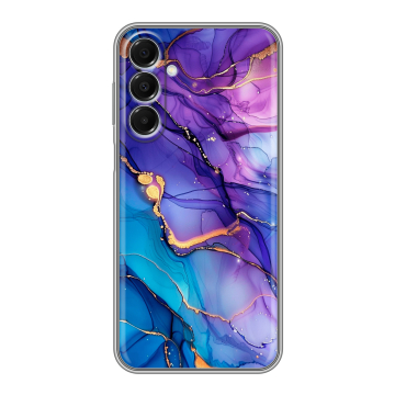Силиконовый чехол на Samsung Galaxy A16 с принтом синий мрамор