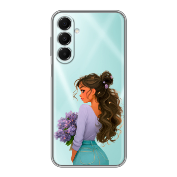 Силиконовый чехол на Samsung Galaxy A16 с принтом девушка цветы Силиконовый чехол на Samsung Galaxy A16 с принтом девушка цветы