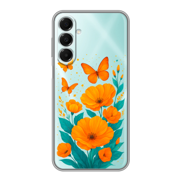 Силиконовый чехол на Samsung Galaxy A16 с принтом цветы бабочки Силиконовый чехол на Samsung Galaxy A16 с принтом цветы бабочки
