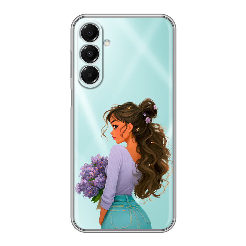Силиконовый чехол на Samsung Galaxy A16 с принтом девушка цветы Силиконовый чехол на Samsung Galaxy A16 с принтом девушка цветы