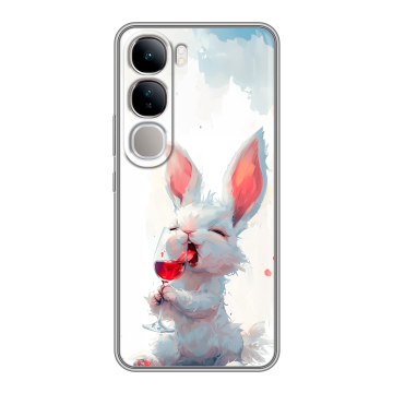 Силиконовый чехол на Vivo V40 Lite 4G с принтом кролик зайчик