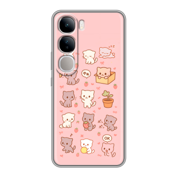 Силиконовый чехол на Vivo V40 Lite 4G с принтом Hello Kitty Хелоу Кити