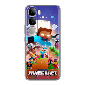 Силиконовый чехол на Vivo V40 Lite 4G с принтом Майнкрафт Minecraft Силиконовый чехол на Vivo V40 Lite 4G с принтом Майнкрафт Minecraft