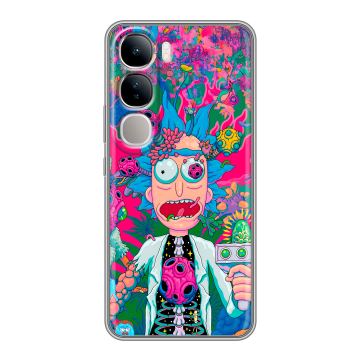Силиконовый чехол на Vivo V40 Lite 4G с принтом Рик и Морти Rick Morty