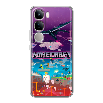 Силиконовый чехол на Vivo V40 Lite 4G с принтом Майнкрафт Minecraft
