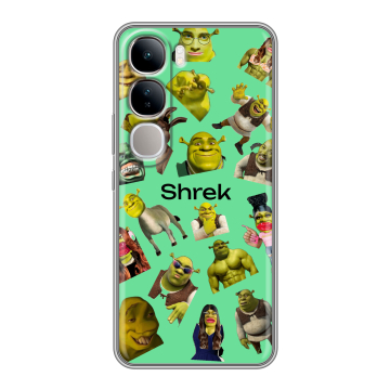 Силиконовый чехол на Vivo V40 Lite 4G с принтом Шрек Shrek