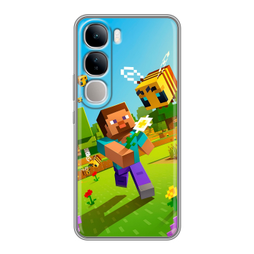Силиконовый чехол на Vivo V40 Lite 4G с принтом Майнкрафт Minecraft