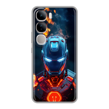 Силиконовый чехол на Vivo V40 Lite 4G с принтом IronMan Железный человек