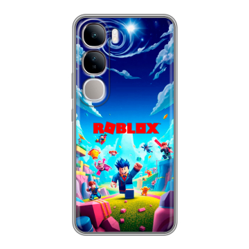 Силиконовый чехол на Vivo V40 Lite 4G с принтом Roblox Роблокс