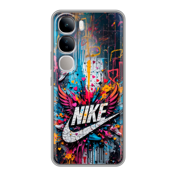 Силиконовый чехол на Vivo V40 Lite 4G с принтом Nike Найк