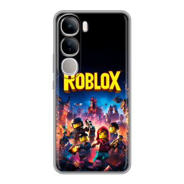 Силиконовый чехол на Vivo V40 Lite 4G с принтом Roblox Роблокс