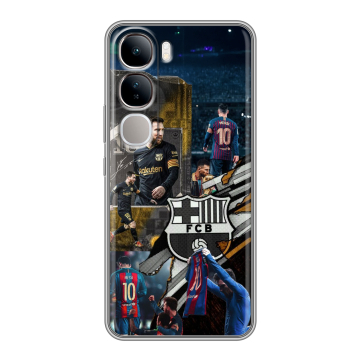 Силиконовый чехол на Vivo V40 Lite 4G с принтом Messi Barcelona