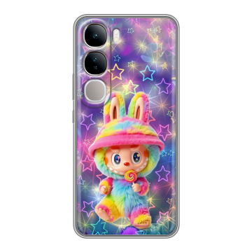 Силиконовый чехол на Vivo V40 Lite 4G с принтом Labubu Лабубу