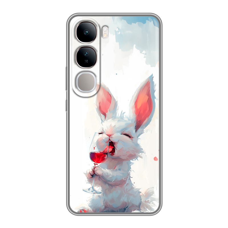 Силиконовый чехол на Vivo V40 Lite 4G с принтом кролик зайчик Силиконовый чехол на Vivo V40 Lite 4G с принтом кролик зайчик